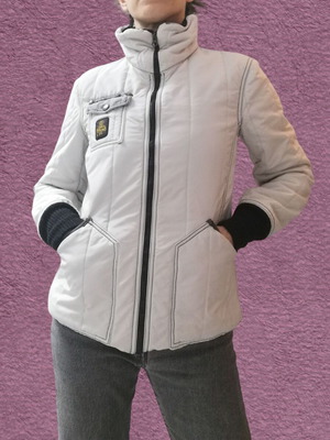 RefrigiWear vintage women's quilted winter jacket used, white, size S