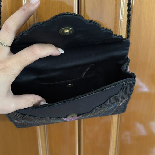 Vintage crossbody bag, black