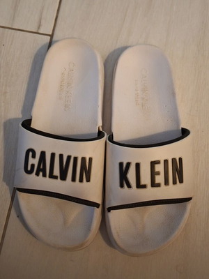 Calvin Klein slippers used, size 38, white and black