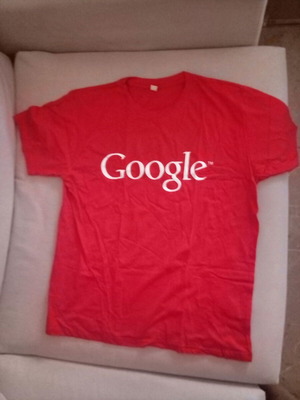 Google short-sleeve t-shirt new, size about Medium, red