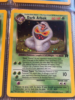 Pokemon Card Dark Arbok Holo Rare σαν καινούργια κάρτα Πόκεμον
