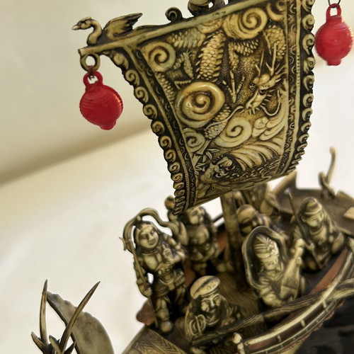 Japanese Takarabune decorative figurine with Seven Lucky Gods