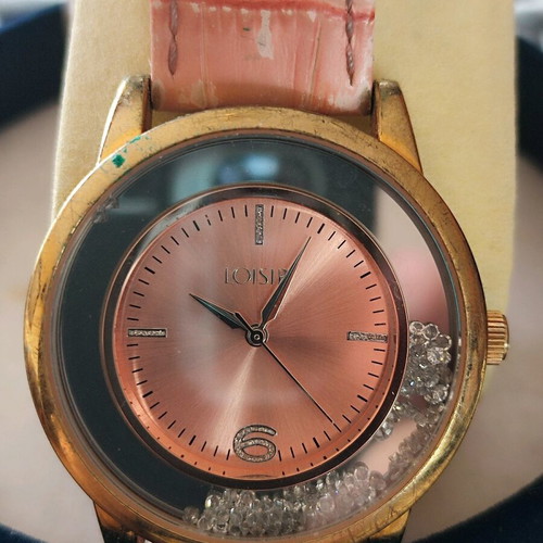 Loisir women's waterproof watch 3 ATM like new, pink leather strap