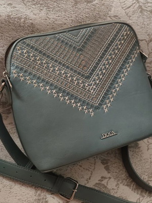 Doca crossbody bag like new, blue with embroidered pattern