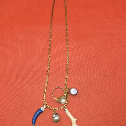 Katerina Psoma 925 Silver Gold Plated Statement Necklace used