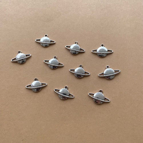 Metal planets new, pack of 10, for jewelry making