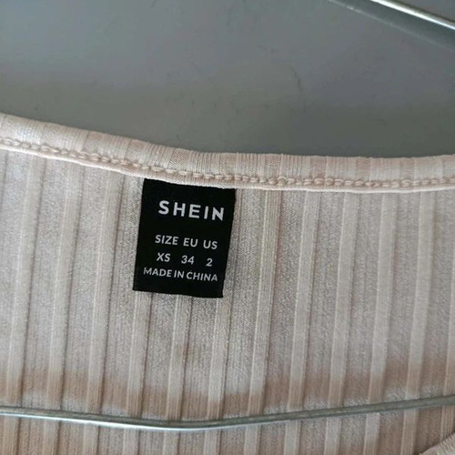 Shein beige top with frill sleeves, size XS, like new