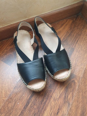Espadrilles like new, black, size 39, wedge sandals