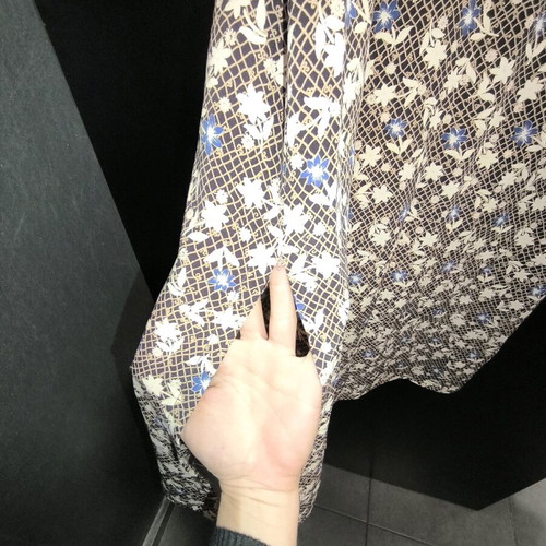 Vintage καφέ φόρεμα midi με λουλούδια customised σαν καινούργιο