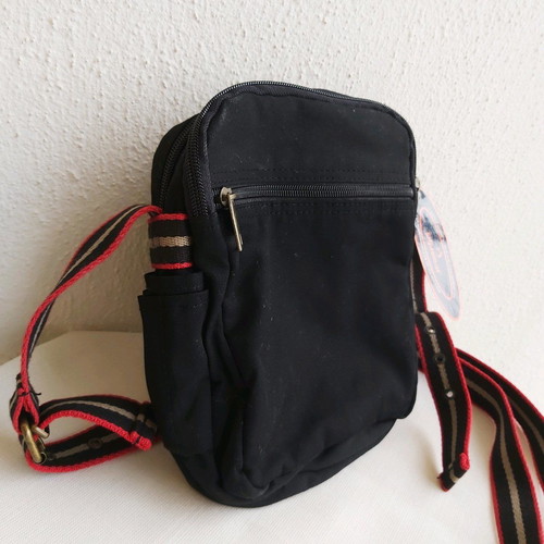 Diplomat black unisex crossbody bag new with red details