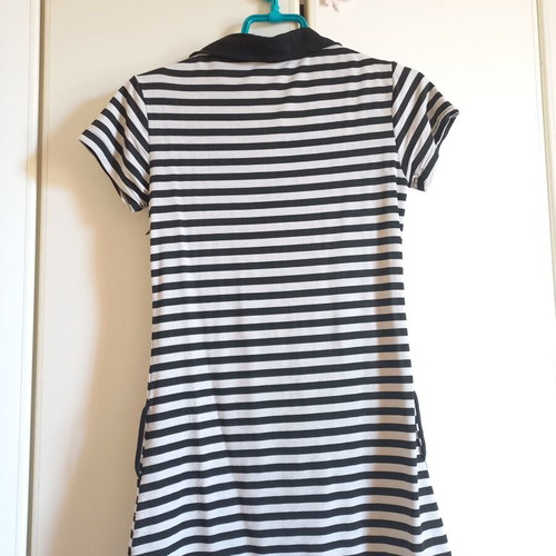 Striped short-sleeve blouse black and white size S like new