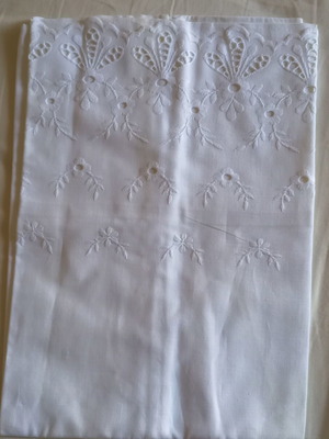 White vintage pillowcase