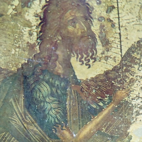 Saint John the Baptist Religious Icon used, wood print