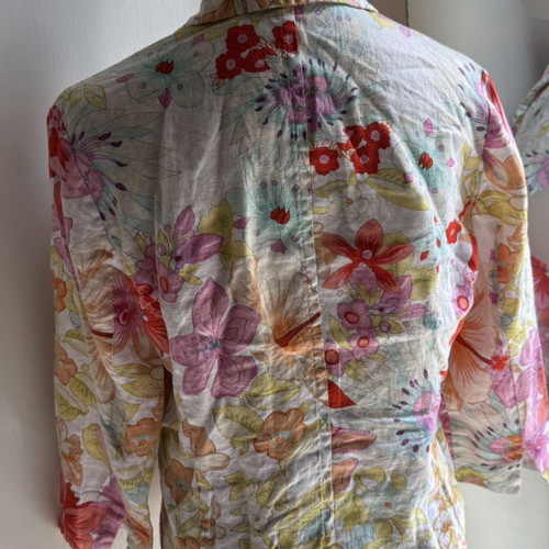 Christian Berg Stockholm jacket 3/4 sleeve linen like new, multicolor