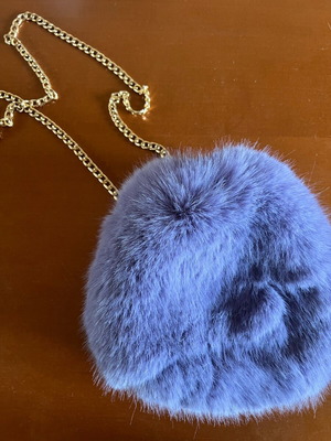 Women’s crossbody fur bag purple like new