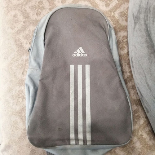Adidas small gym backpack used, gray