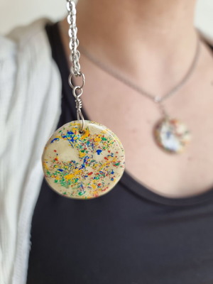 LGBTQ necklace handmade with colorful pride pendant