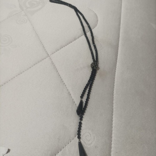 Necklace with black beads, 50 cm