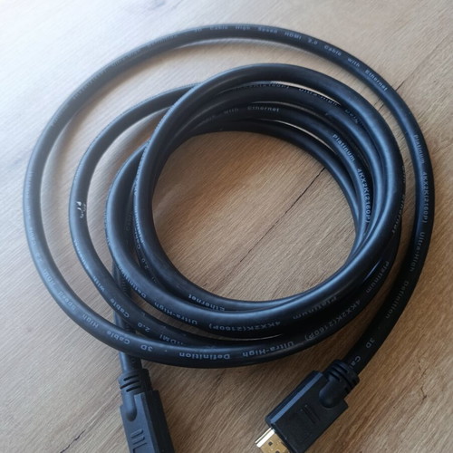 HDMI 2.0 cable used, 3 meters with Ethernet support