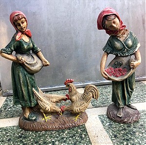 Δύο αγαλματίδια μπιμπελό με βουκολικές σκηνές