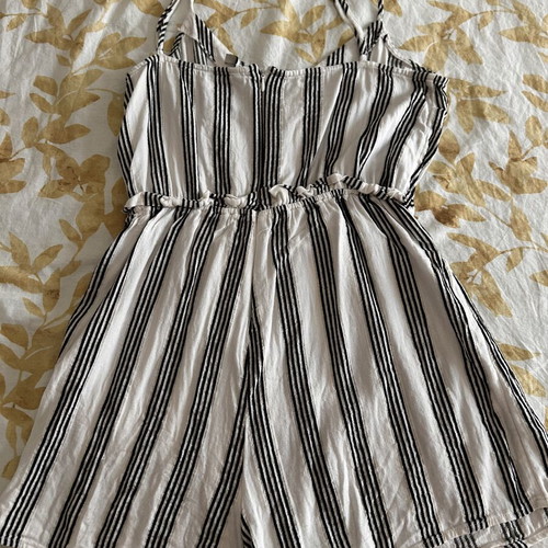 Playsuit striped white-black large Stradivarius like new