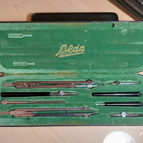 Vintage Alda Precision Drawing Set used, complete