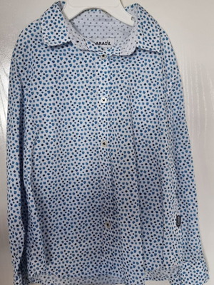 Marasil kids shirt like new for 4 years white with turquoise dots
