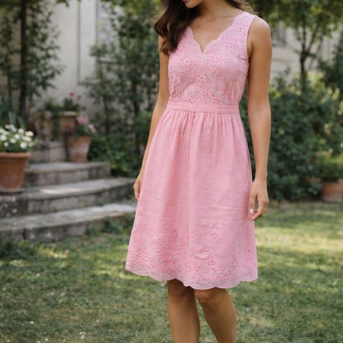 Dorothy Perkins dress like new, cotton with broderie embroidery, size UK12