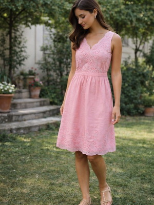 Dorothy Perkins dress like new, cotton with broderie embroidery, size UK12