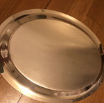 Silver Oval Tray vintage used, 42x32 cm