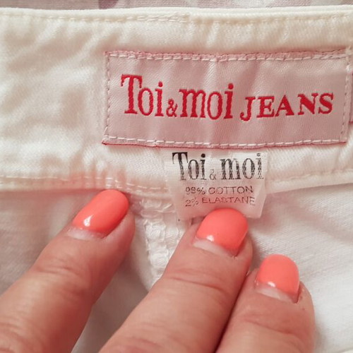 Toi Moi white elastic flare pants like new, size S