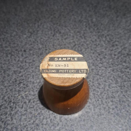 Vintage wooden egg cup Tajimi Pottery Ltd sample Japan
