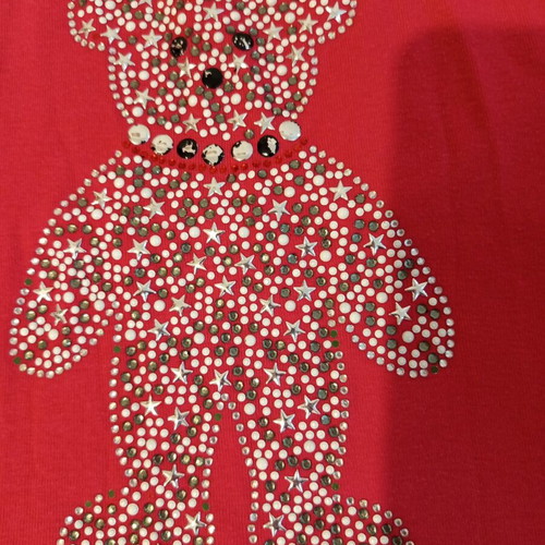 Denim shirt and pink strass bear tank top used