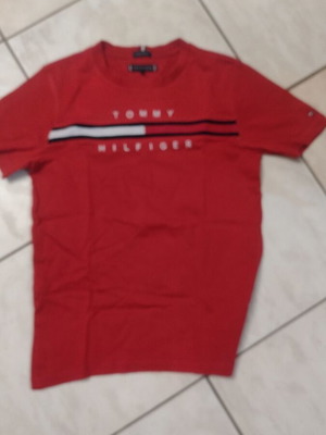 Boys' shirts used, 2 Tommy Hilfiger, 1 Calvin Klein, 1 Messi, size 146-152