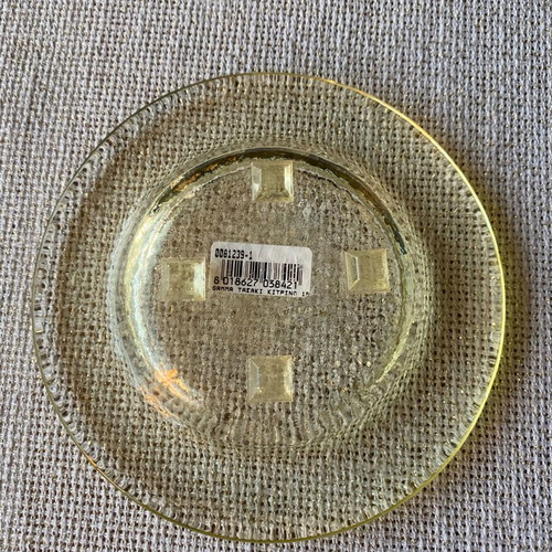 Vintage collectible glass ashtray Italian made like new, soft yellow