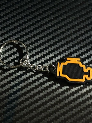 Check engine car μπρελόκ καινούργιο, μαύρο 3D printed