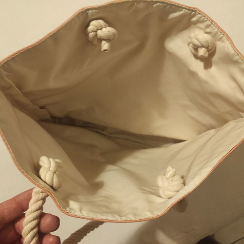 Summer women's shoulder bag apricot new with rope handles