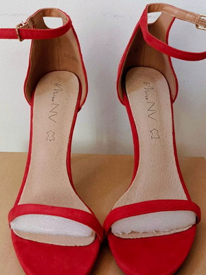 Envie Shoes red sandals platform heel 11cm new size 38