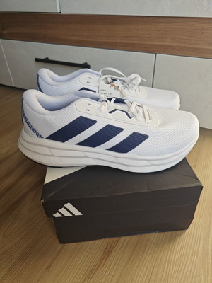 Adidas Galaxy 7 running shoes new, white with blue stripes