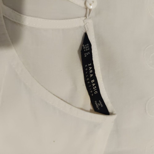 Zara women's blouse medium with embroidery, like new, beige