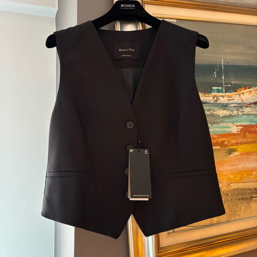 Massimo Dutti vest new, black, size Medium