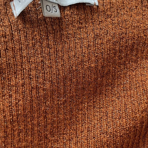 Vassia Kostara set like new knitted long skirt and cropped top brown orange