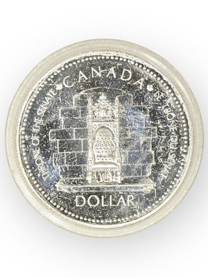 Canada silver dollar throne used, Canada silver coin