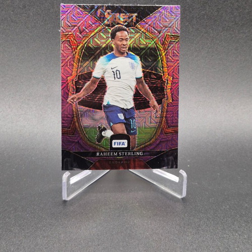 2022-23 Panini Select FIFA Terrace Purple Mojo Prizm Raheem Sterling #13 England card