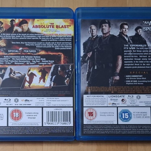 The Expendables 1+2 Blu-ray set with English subtitles