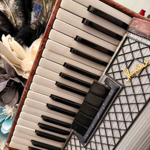 Russian accordion used, decorative, needs service