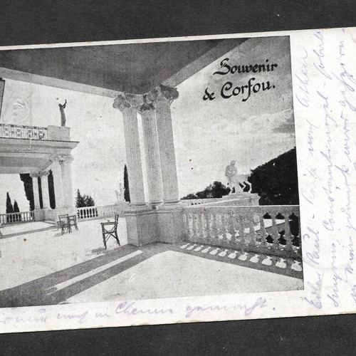 1896 Olympic Games Postcard with Three Olympic Stamps and 5 Lepta Embossed, Used