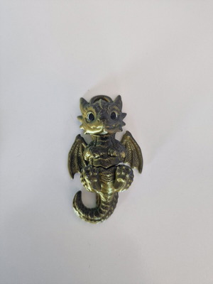 Flexi Baby Dragon 3D Printed Keychain PLA Silk Green Black
