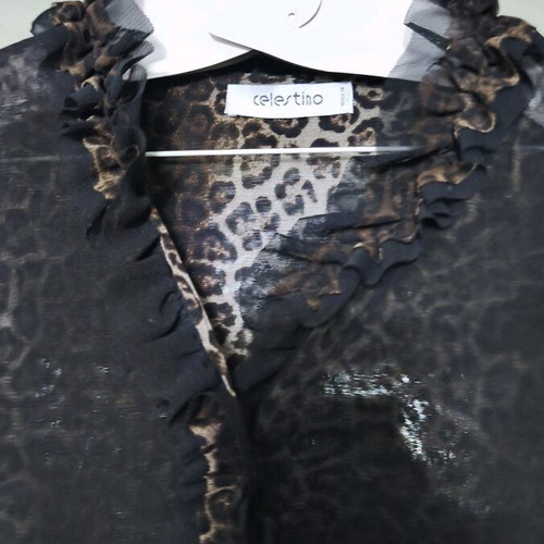 Celestino shirt used animal print size 40 with transparent sleeves