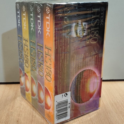 TDK HS 180 Colour United Edition VHS set of five new, sealed